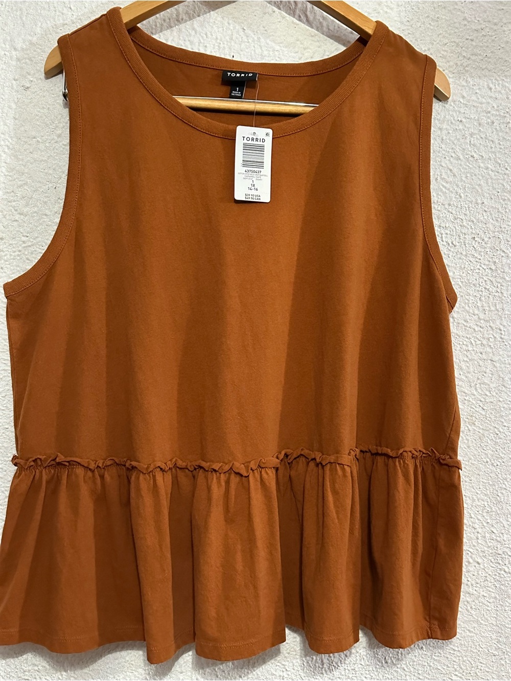 torrid rust-pepper Peplum Tank Top